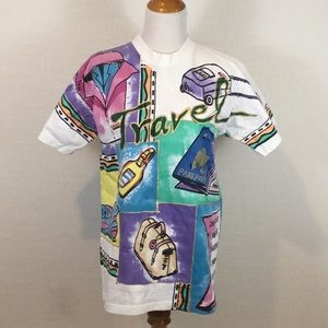 NWOT vintage 80s “Kolorway” travel oversized tee!